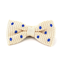 Nœud Papillon à pois beige avec des pois bleus