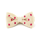Nœud Papillon à pois beige et magenta