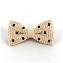 Nœud Papillon à pois beige et vert foncé