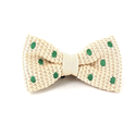 Nœud Papillon à pois beige avec des pois verts