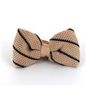 Nœud Papillon à pois beige à rayures noires