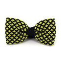 Nœud Papillon à pois Fleur de Lis noir et jaune