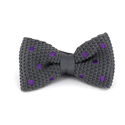 Nœud Papillon en point gris à pois violets