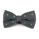 Nœud Papillon en point gris à pois verts