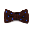 Nœud Papillon en point marron à pois bleus
