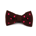 Nœud Papillon en point marron à pois magenta
