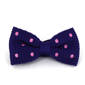 Nœud Papillon en point violet à pois roses