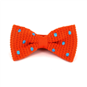 Nœud Papillon à pois orange et bleu ciel