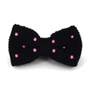 Nœud Papillon en point noir à pois roses