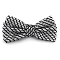 Nœud Papillon à rayures brillantes noir et gris
