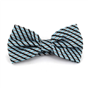 Nœud Papillon à rayures brillantes turquoise et gris