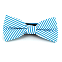 Nœud Papillon à fines rayures turquoise et blanches