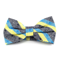 Nœud Papillon à rayures gris, bleu clair et jaune