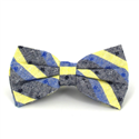 Nœud Papillon à rayures gris, bleu et jaune