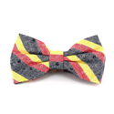Nœud Papillon à rayures gris, rouge et jaune
