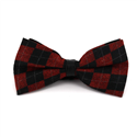 Nœud Papillon en cuir rouge et noir avec motifs losanges