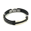Bracelet en Acier et Caoutchouc Noir I