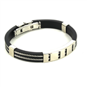 Bracelet en acier cordé et caoutchouc noir