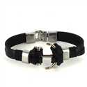 Bracelet en cuir noir avec ancre