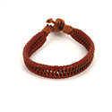 Bracelet en cuir tressé marron clair