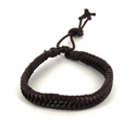 Bracelet en cuir tressé marron foncé