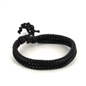 Bracelet en Cuir Tressé Noir