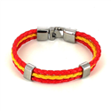 Bracelet en cuir tressé Drapeau Espagne