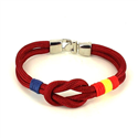 Bracelet Bordeaux nœud avec drapeau Espagne