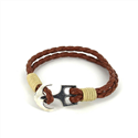 Bracelet en cuir tressé avec ancre