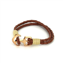 Bracelet en cuir tressé avec ancre