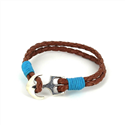 Bracelet en cuir tressé avec ancre