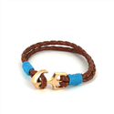 Bracelet en cuir tressé avec ancre
