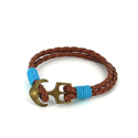 Bracelet en cuir tressé avec ancre