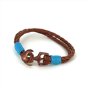 Bracelet en cuir tressé avec ancre