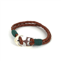 Bracelet en cuir tressé avec ancre