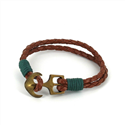 Bracelet en cuir tressé avec ancre