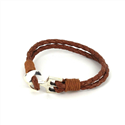 Bracelet en cuir tressé avec ancre