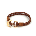Bracelet en cuir tressé avec ancre