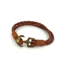 Bracelet en cuir tressé avec ancre