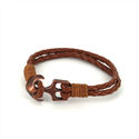 Bracelet en cuir tressé avec ancre