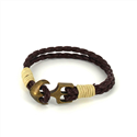 Bracelet en cuir tressé avec ancre