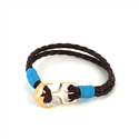 Bracelet en cuir tressé avec ancre