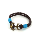 Bracelet en Cuir Tressé avec Ancre