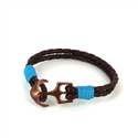 Bracelet en cuir tressé avec ancre