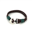 Bracelet en cuir tressé avec ancre