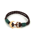 Bracelet en cuir tressé avec ancre