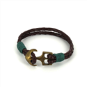 Bracelet en cuir tressé avec ancre