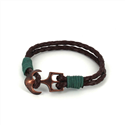 Bracelet en cuir tressé avec ancre