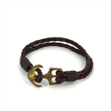 Bracelet en Cuir Tressé avec Ancre