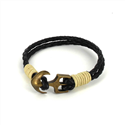Bracelet en cuir tressé avec ancre